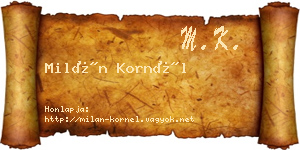 Milán Kornél névjegykártya
