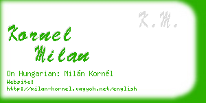 kornel milan business card