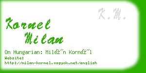 kornel milan business card